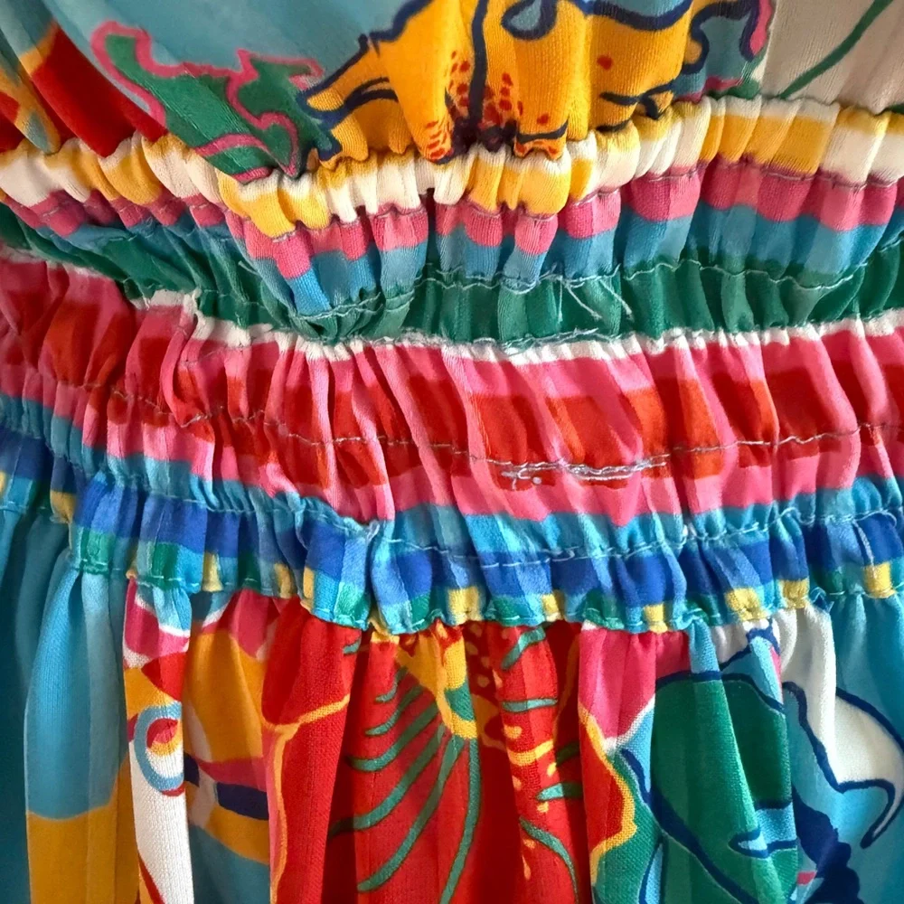 Floral Blue Diane Freis Dress - Picture 6 of 7